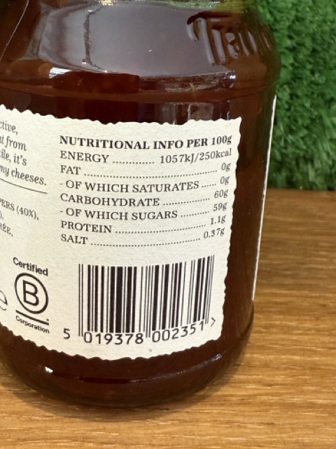 Chilli Jam Nutrition