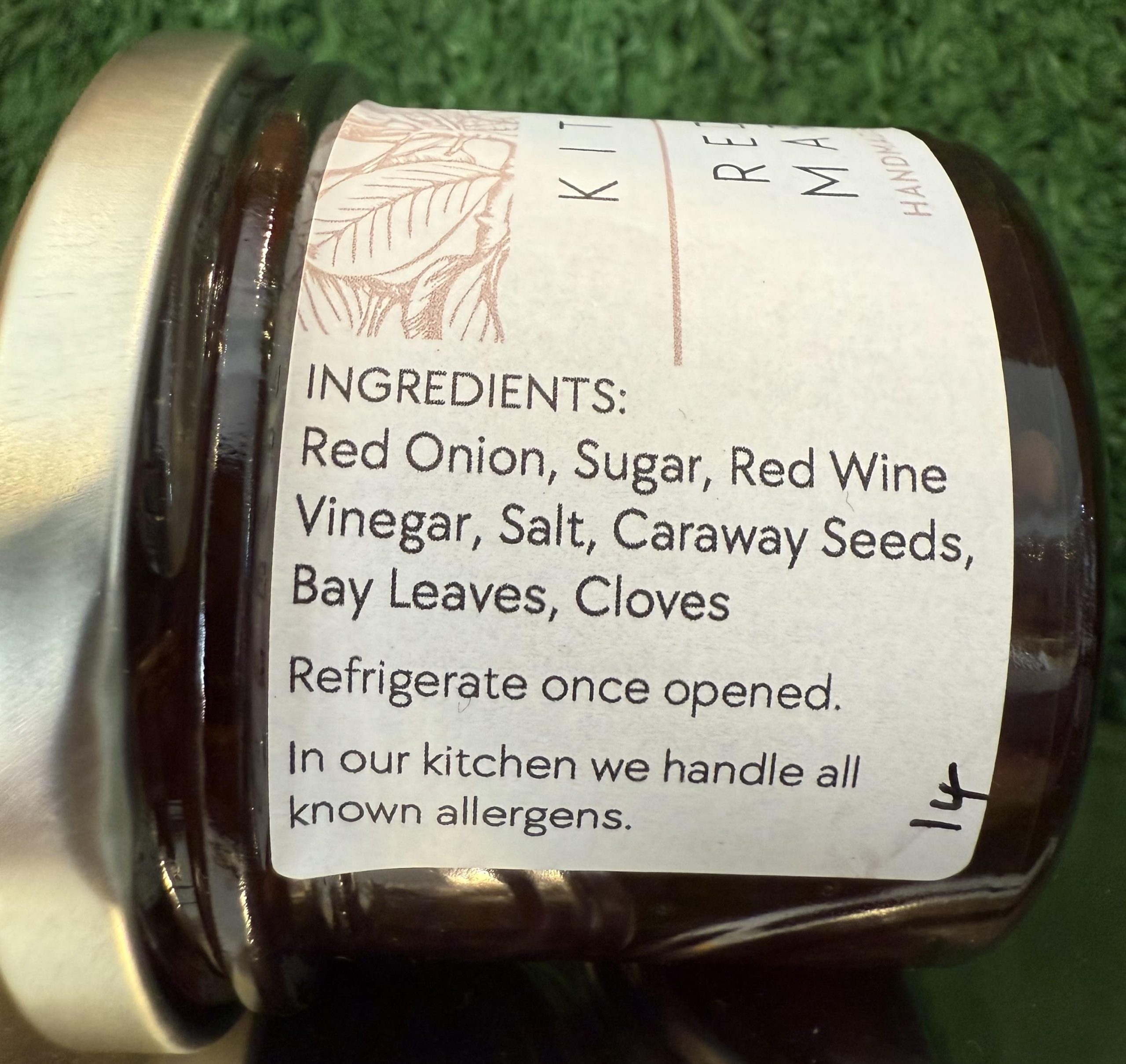 Kitchen 87 Red Onion Marmalade Ingredients